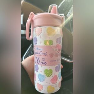 Pink and White Leak-Proof Stainless Steel Bottle NEW